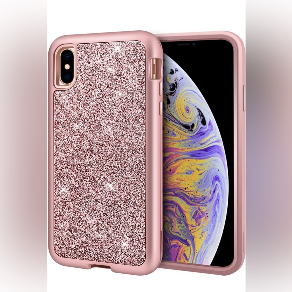 iPhone XS Max Case, Pink Sparkle